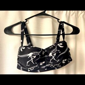 Dinosaur bones/skeleton print bikini top
